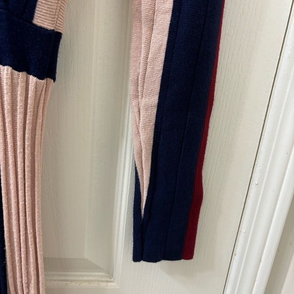 Adelyn Rae Knit Stripe Maxi Dress Long Sleeve Faux Wrap Pleated Skirt Women’s XS - Picture 12 of 15